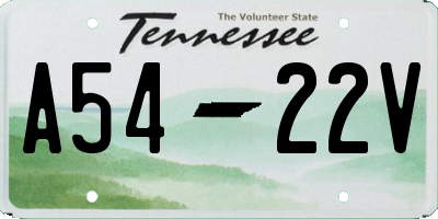 TN license plate A5422V