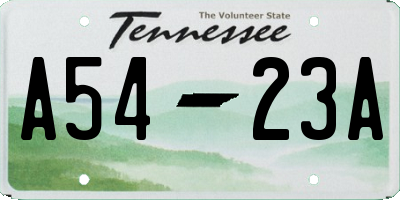 TN license plate A5423A