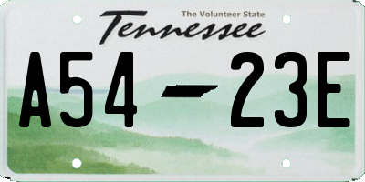 TN license plate A5423E