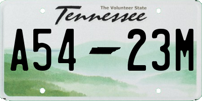 TN license plate A5423M