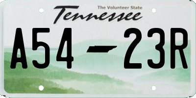TN license plate A5423R