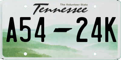 TN license plate A5424K