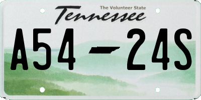 TN license plate A5424S
