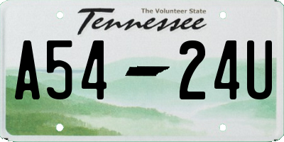 TN license plate A5424U
