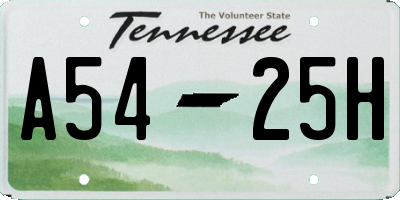 TN license plate A5425H