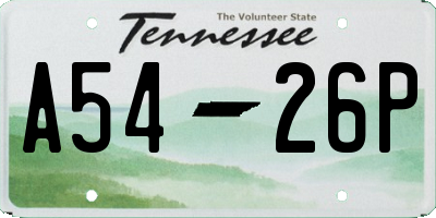 TN license plate A5426P