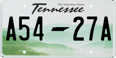 TN license plate A5427A