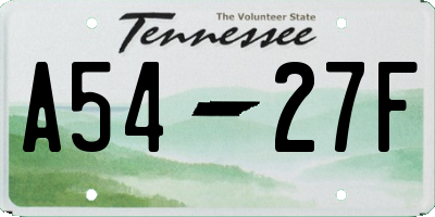 TN license plate A5427F