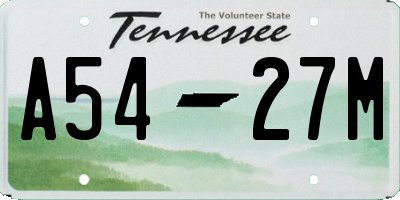 TN license plate A5427M