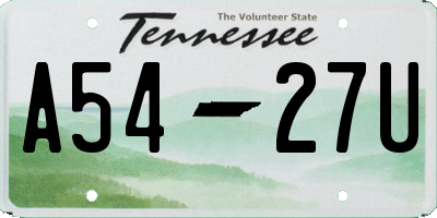 TN license plate A5427U