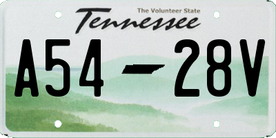 TN license plate A5428V