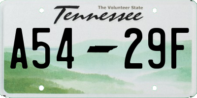 TN license plate A5429F