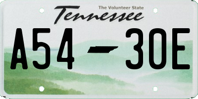 TN license plate A5430E