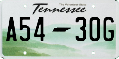 TN license plate A5430G
