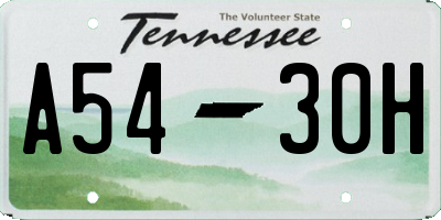 TN license plate A5430H