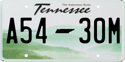 TN license plate A5430M