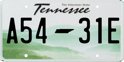 TN license plate A5431E