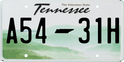TN license plate A5431H