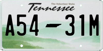 TN license plate A5431M
