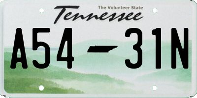 TN license plate A5431N