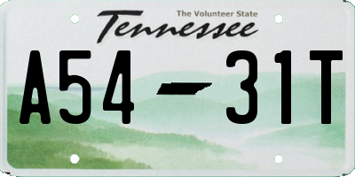 TN license plate A5431T