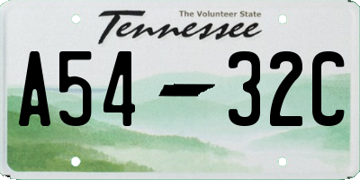 TN license plate A5432C