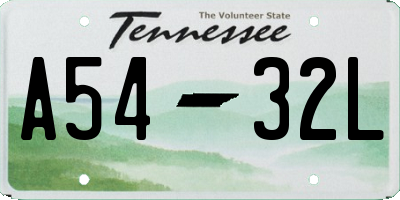 TN license plate A5432L