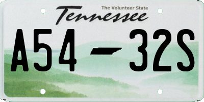 TN license plate A5432S