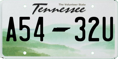 TN license plate A5432U