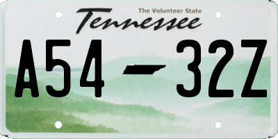 TN license plate A5432Z