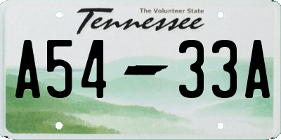 TN license plate A5433A