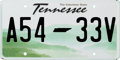 TN license plate A5433V