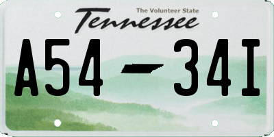 TN license plate A5434I