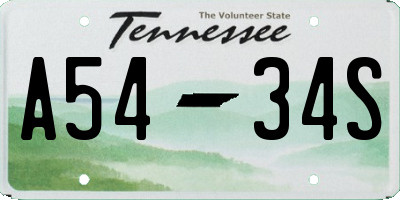 TN license plate A5434S