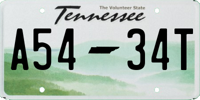 TN license plate A5434T