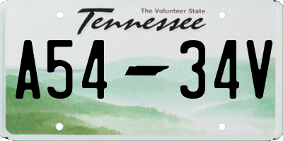 TN license plate A5434V