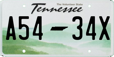 TN license plate A5434X