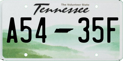 TN license plate A5435F