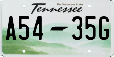 TN license plate A5435G