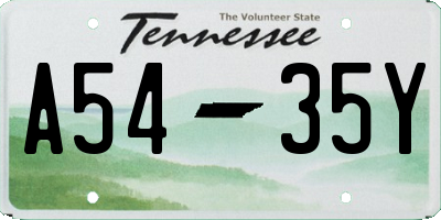 TN license plate A5435Y
