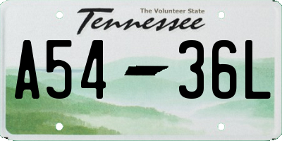 TN license plate A5436L