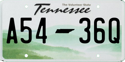 TN license plate A5436Q