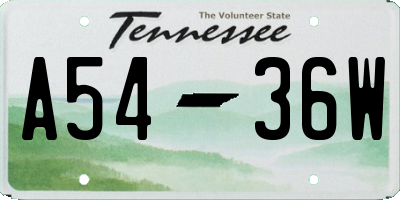 TN license plate A5436W