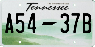 TN license plate A5437B