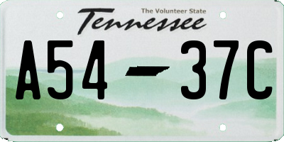 TN license plate A5437C