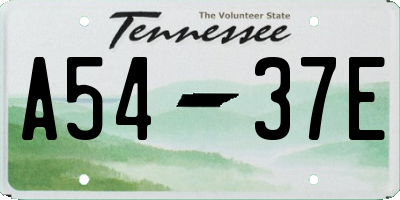TN license plate A5437E