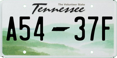 TN license plate A5437F