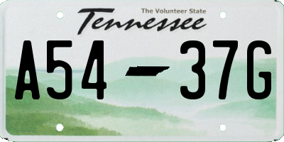 TN license plate A5437G