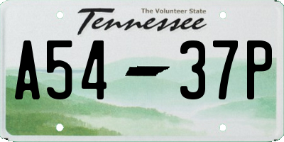 TN license plate A5437P