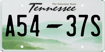 TN license plate A5437S